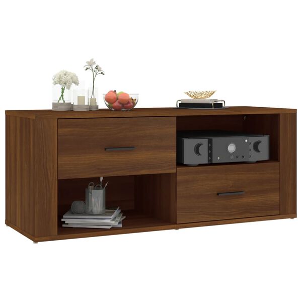 vidaXL Έπιπλο Τηλεόρασης Καφέ Δρυς 100x35x40 εκ. Επεξεργασμένο Ξύλο