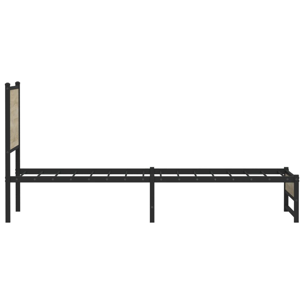 vidaXL Σκελετός Κρεβ. Χωρίς Στρώμα Sonoma Δρυς 90x200 εκ. Μεταλλικό