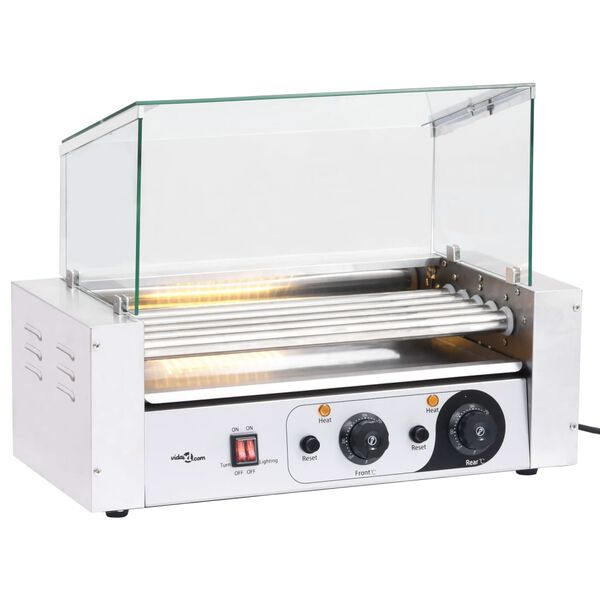 vidaXL Συσκευή Hot Dog με 5 Κυλίνδρους και Τζάμι 1000 W