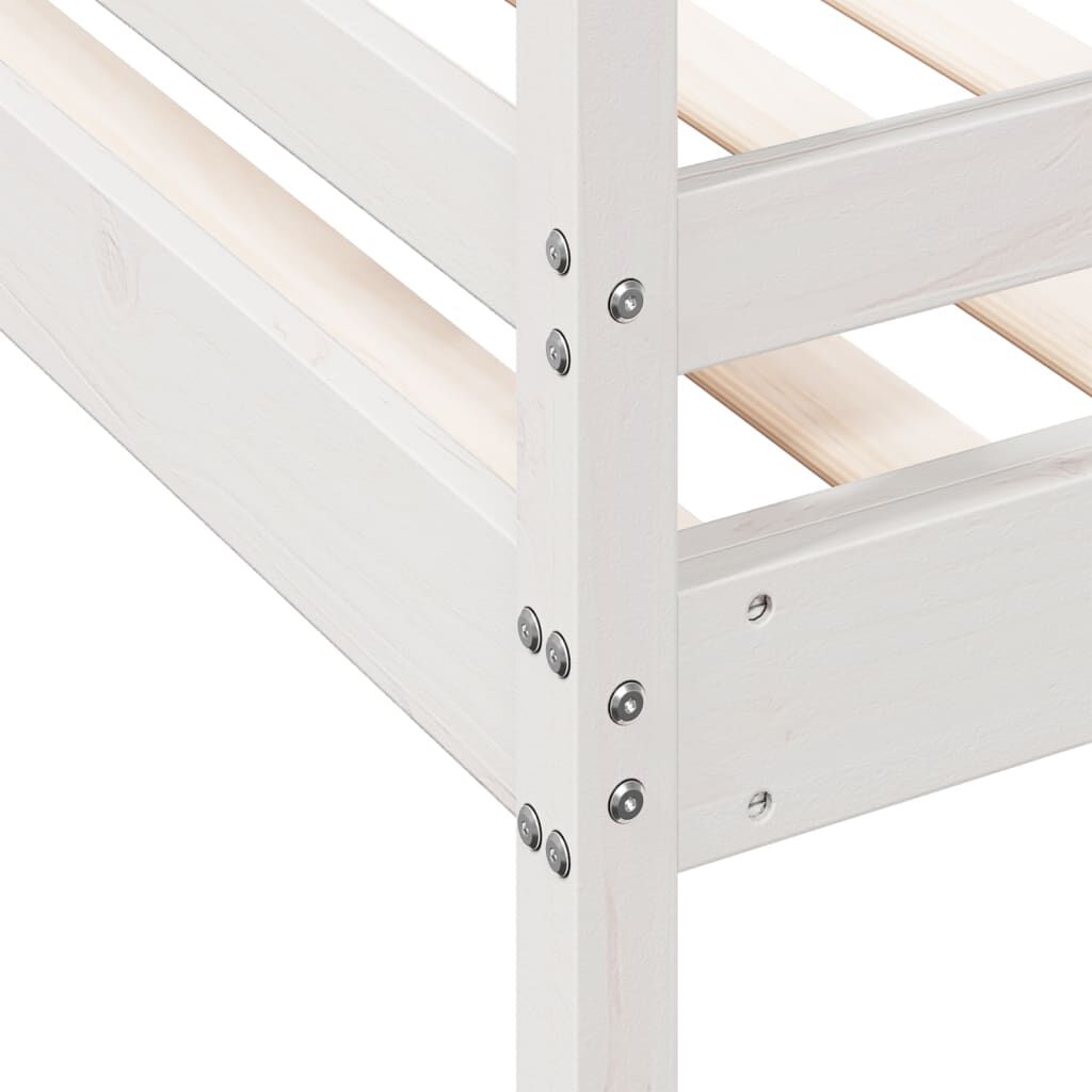 vidaXL Κουκέτα 90x200/140x200 εκ. Λευκό από Μασίφ Ξύλο Πεύκου