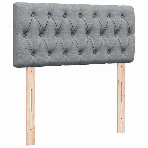 vidaXL Κρεβάτι Boxspring με Στρώμα Ανοιχτό Γκρι 90x190 εκ. Υφασμάτινο