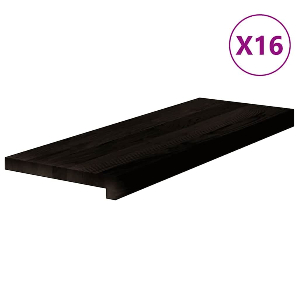 vidaXL Πέλματα Σκάλας 16 τμχ Σκούρο καφέ 70x25x2 cm Ξύλο μασίφ δρυς
