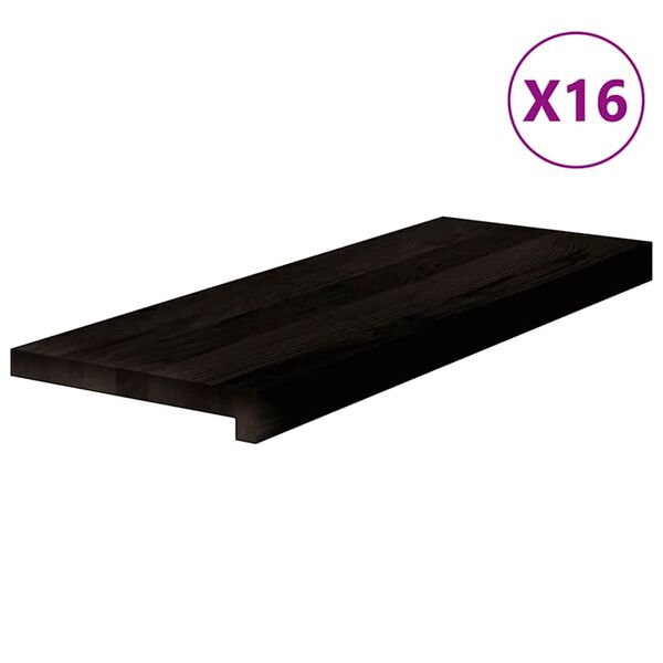 vidaXL Πέλματα Σκάλας 16 τμχ Σκούρο καφέ 70x25x2 cm Ξύλο μασίφ δρυς