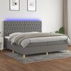 vidaXL &Kappa;&rho;&epsilon;&beta;ά&tau;&iota; Boxspring &mu;&epsilon; &Sigma;&tau;&rho;ώ&mu;&alpha; & LED &Sigma;&kappa;.&Gamma;&kappa;&rho;&iota; 200x200&epsilon;&kappa;. &Upsilon;&phi;&alpha;&sigma;&mu;ά&tau;&iota;&nu;&omicron;