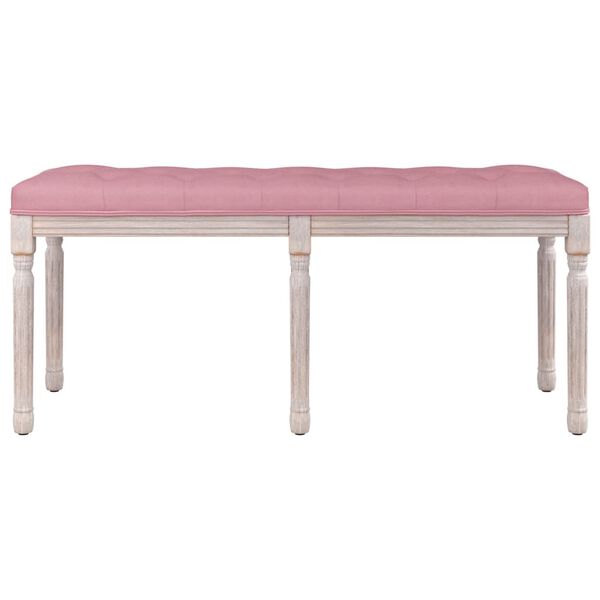 vidaXL Πάγκος Ροζ 110 x 40 x 49 εκ. Βελούδινος