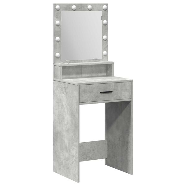 VidaXL Τραπέζι Ε dressing με LED Φώτα Γκρι Σκυρόδεμα 50x41x135 εκ.