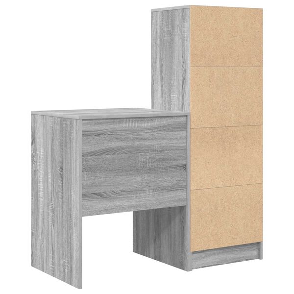vidaXL Γραφείο με αποθηκευτικό χώρο 2 pcs Γκρι sonoma 60 x 50 x 76 εκ.