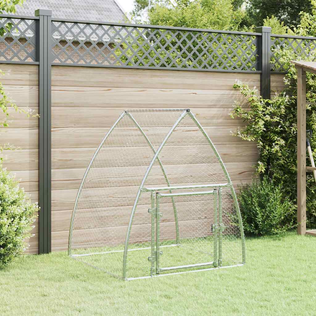 vidaXL Κοτέτσι - Κλουβί Ασημί 100x105x120 εκ. από Γαλβανισμένο Χάλυβα