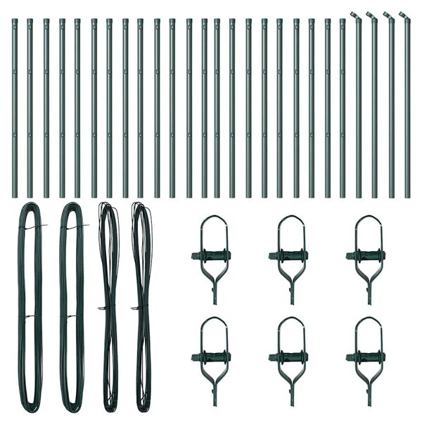 vidaXL Στύλος Περιφράξεων 26 pcs Πράσινο 3,2 x 3,2 x 120 εκ Ατσάλι