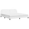 vidaXL Κρεβάτι με Στρώμα Zadar Λευκό 200x200 εκ. Συνθετικό Δέρμα