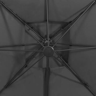 vidaXL Ομπρέλα Κρεμαστή με Διπλή Οροφή Ανθρακί 300 x 300 εκ.