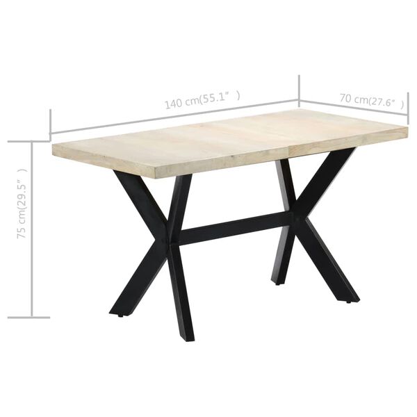 vidaXL Τραπεζαρία 140 x 70 x 75 εκ. από Μασίφ Ξεβαμμένο Ξύλο Μάνγκο