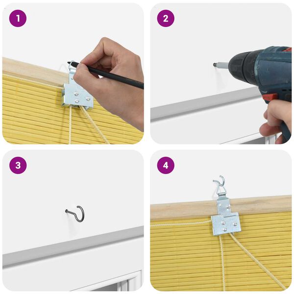 vidaXL Ρολά και Σκίες Παραθύρων Κίτρινο 120 x 160 cm Μπαμπού