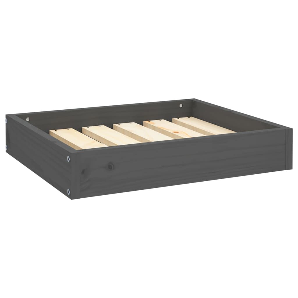 vidaXL Κρεβάτι Σκύλου Γκρι 51,5 x 44 x 9 εκ. από Μασίφ Ξύλο Πεύκου