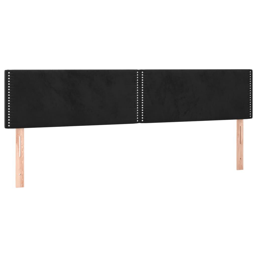 vidaXL Κρεβάτι Boxspring με Στρώμα Μαύρο 180x200 εκ. Βελούδινο