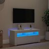 vidaXL Έπιπλο Τηλεόρασης με LED Λευκό 90 x 35 x 40 εκ.
