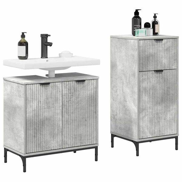 vidaXL Σετ Επίπλων Μπάνιου 2 pcs Γκρι σκυροδέματος 39.5 x 36 x 88 εκ
