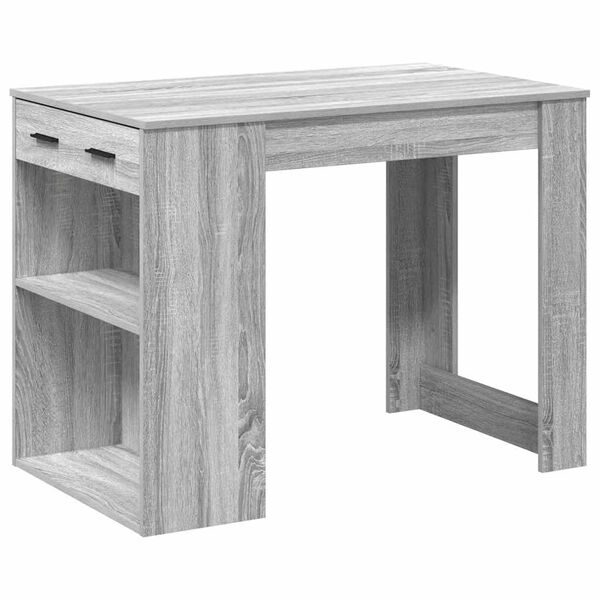 vidaXL Γραφείο με συρτάρι και ράφι Γκρι Sonoma 102x62x77,5 εκ.