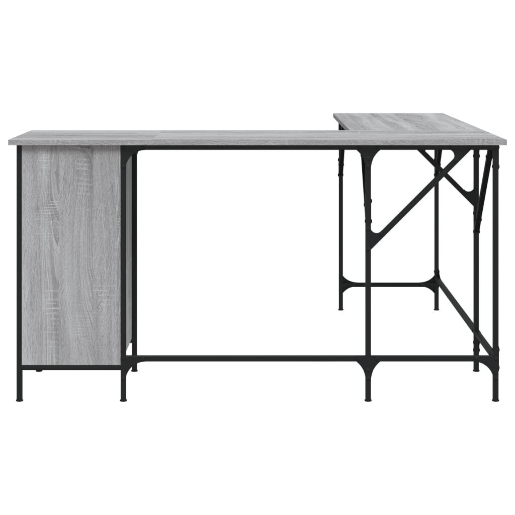 vidaXL Γραφείο Γκρι Sonoma 141x141x75 εκ. από Επεξεργασμένο Ξύλο