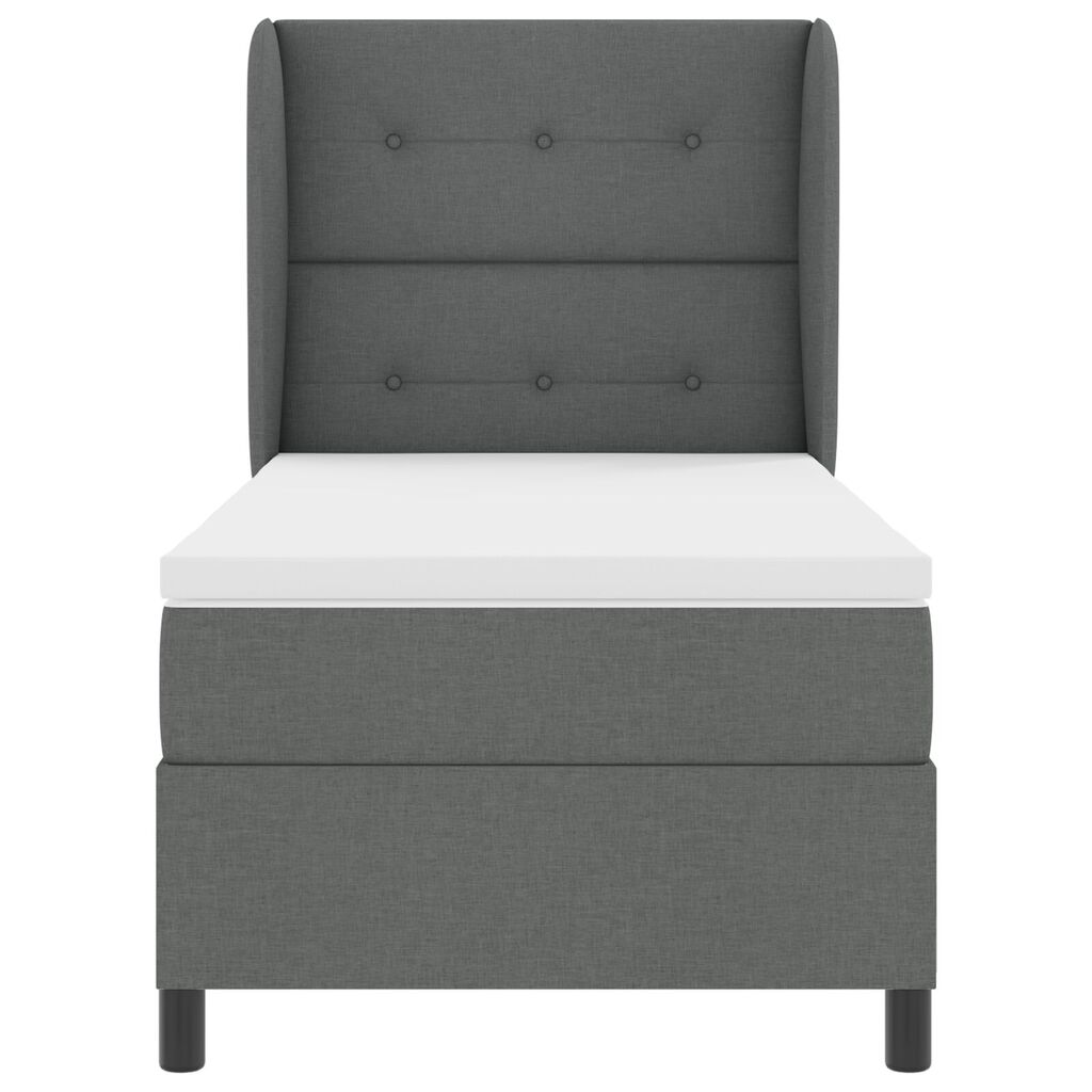 κρεβάτι με στρώμα vidaXL Box Spring Γκρι 100x200 εκ Υφάσματος