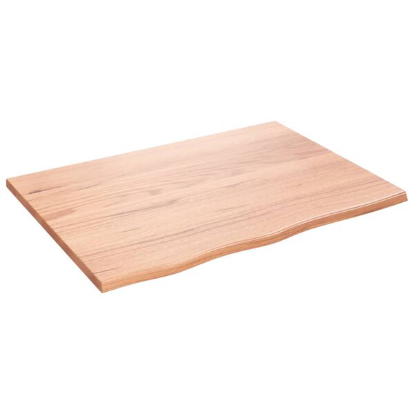vidaXL Επιφάνεια Τραπεζιού Αν. Καφέ 80x60x2 εκ. Επεξ. Μασίφ Ξύλο Δρυός