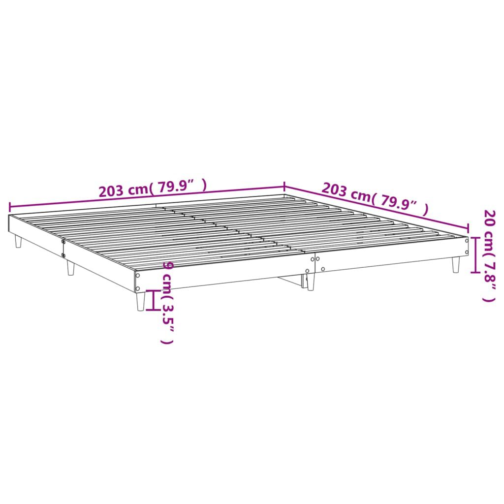 vidaXL Πλαίσιο Κρεβατιού Χωρ. Στρώμα Sonoma Δρυς 200x200 εκ. Επ. Ξύλο