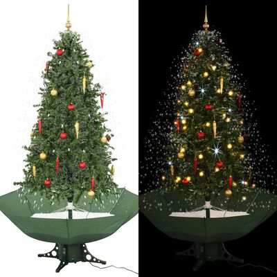 vidaXL Χριστουγεννιάτικο Δέντρο που Χιονίζει Πράσινο 190 εκ. με Βάση