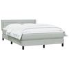 vidaXL Κρεβάτι Boxspring με Στρώμα Ανοιχτό Γκρι 160x210 εκ. Βελούδινο