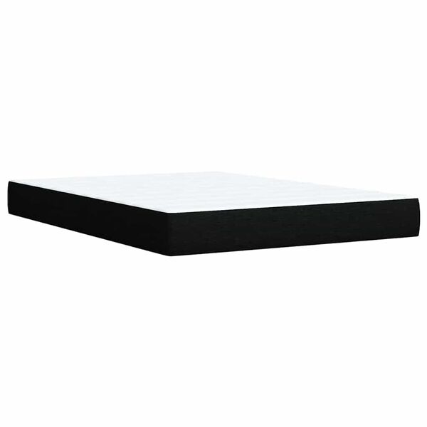 vidaXL Κρεβάτι Boxspring με Στρώμα Μαύρο 140x190 εκ. Υφασμάτινο