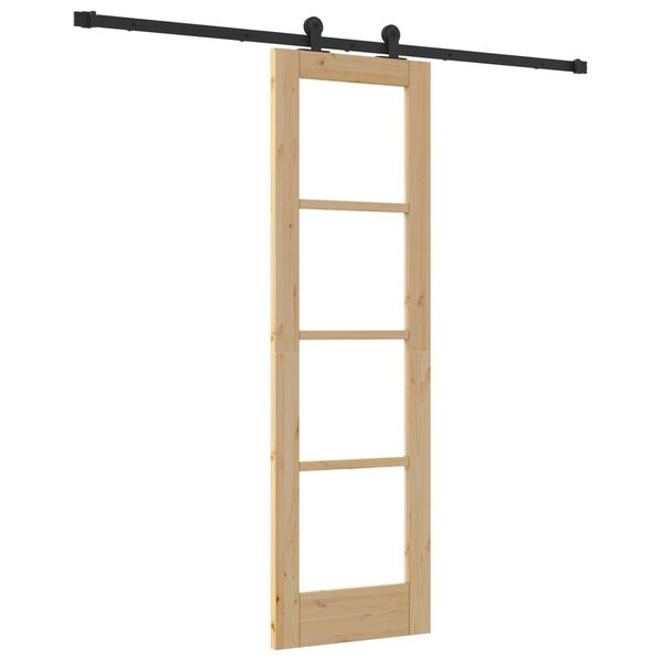 vidaXL Συρόμενη Πόρτα ORKDAL Καφέ 61 x 198.5 εκ. Ξύλο και μέταλλο