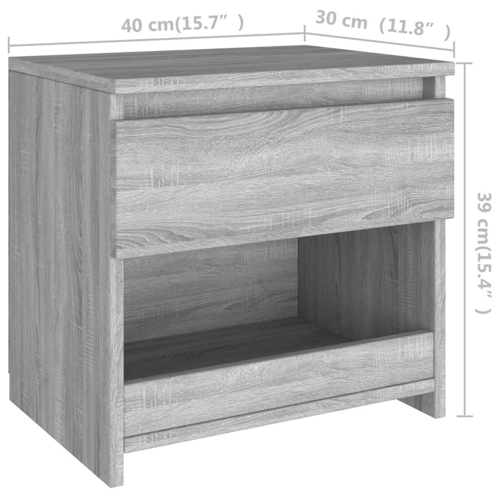 vidaXL Κομοδίνο Γκρι Sonoma 40 x 30 x 39 εκ. από Επεξεργασμένο Ξύλο