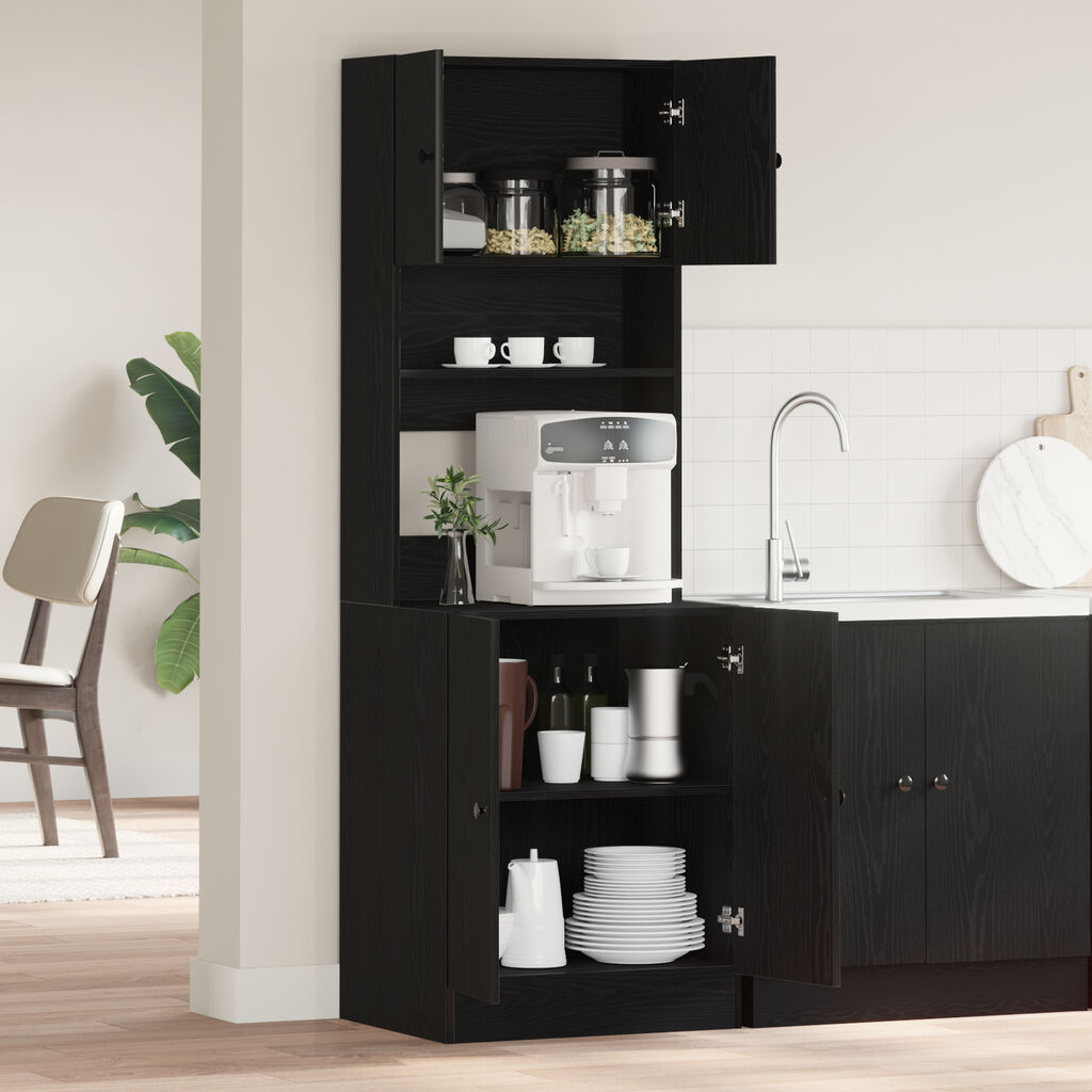 vidaXL Ντουλάπι Κουζίνας Μαύρη Καστανιά 60x50x180 cm Επεξεργασμένο Ξύλο