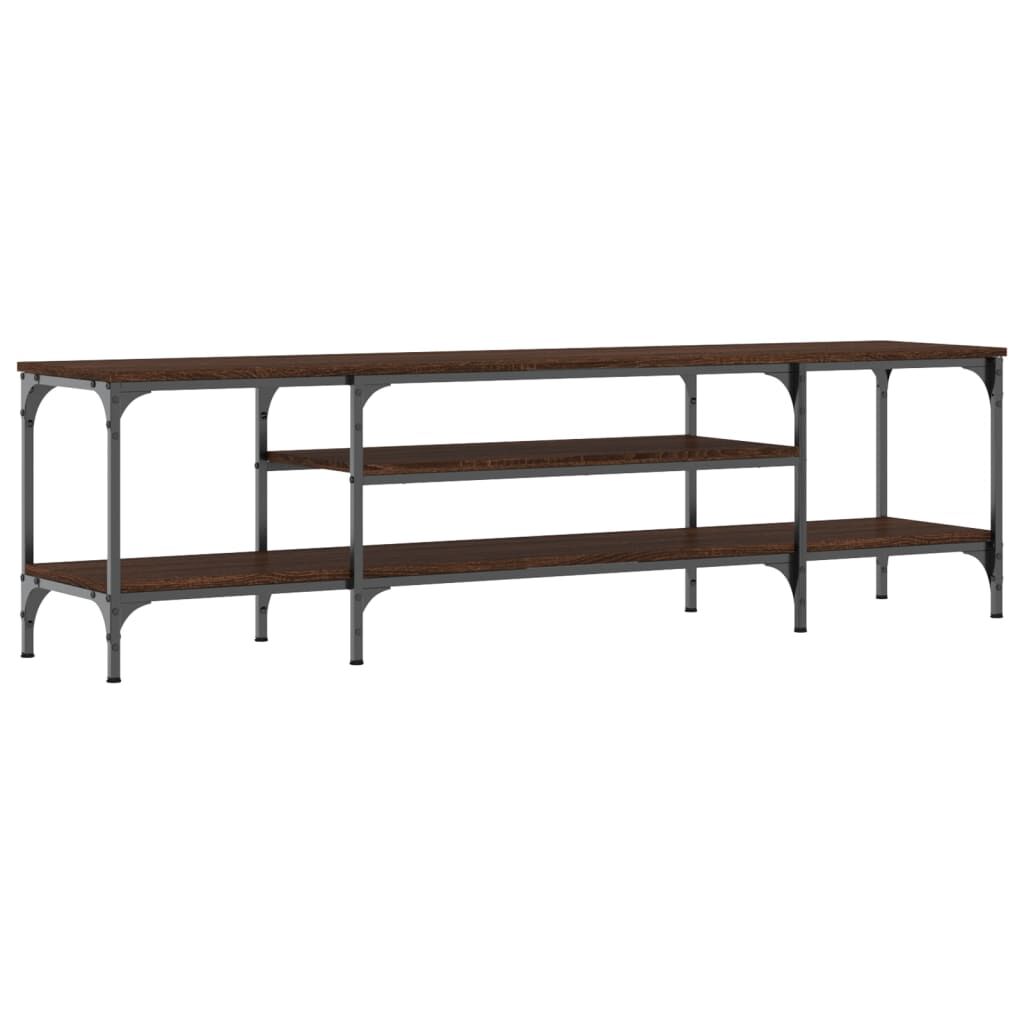 vidaXL Έπιπλο Τηλεόρασης Καφέ Δρυς 161x35x45 εκ. Επεξ. Ξύλο/Σίδερο