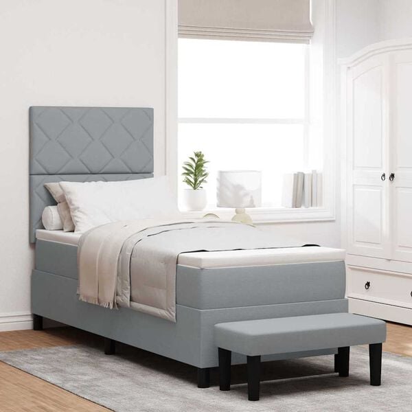 vidaXL Κρεβάτι με ελατήρια με στρώμα Ανοιχτό γκρι 80 x 200 cm