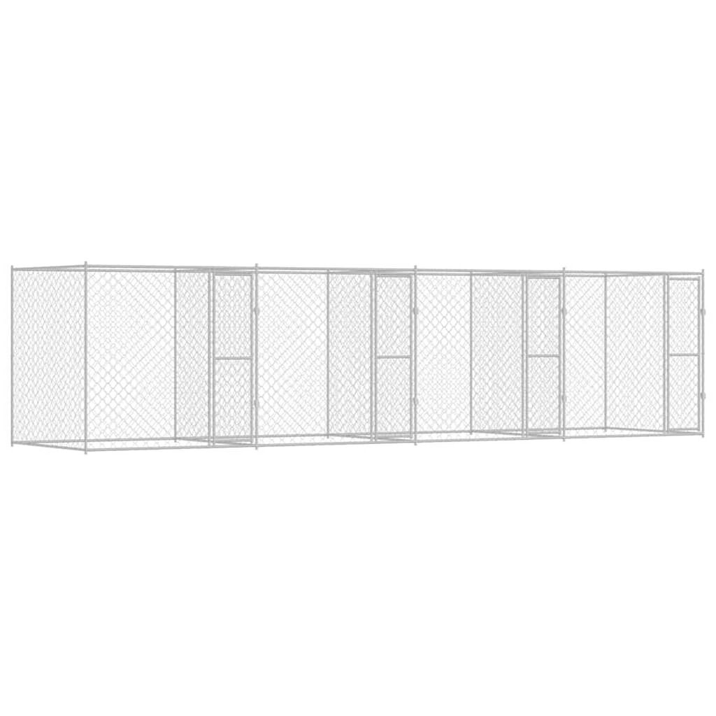 vidaXL Κλουβί σκύλου Ασημί 800 x 200 x 200 εκ. Επικαλυμμένος Χάλυβας