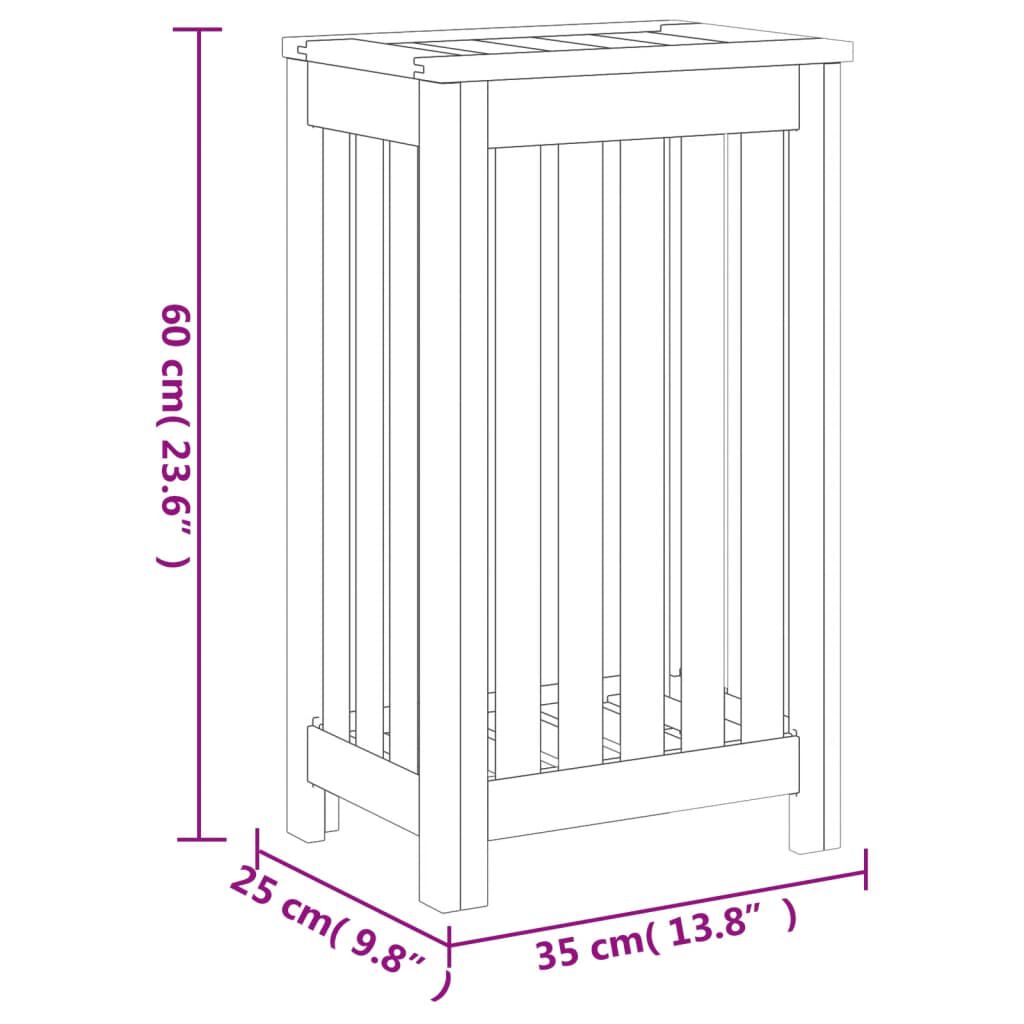 vidaXL Καλάθι Άπλυτων 35 x 25 x 60 εκ. από Μασίφ Ξύλο Teak