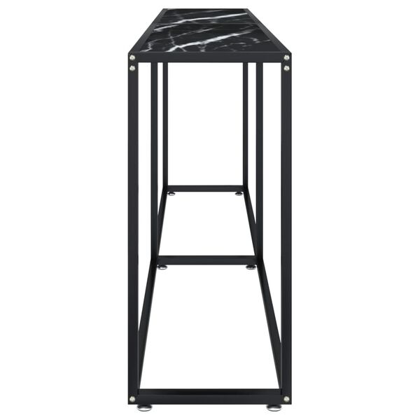 vidaXL Τραπέζι Κονσόλα Μαύρο Όψη Μαρμάρου 200x35x75,5 εκ. Ψημένο Γυαλί