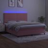 vidaXL &Kappa;&rho;&epsilon;&beta;ά&tau;&iota; Boxspring &mu;&epsilon; &Sigma;&tau;&rho;ώ&mu;&alpha; & LED &Rho;&omicron;&zeta; 180x200 &epsilon;&kappa;. &Beta;&epsilon;&lambda;&omicron;ύ&delta;&iota;&nu;&omicron;