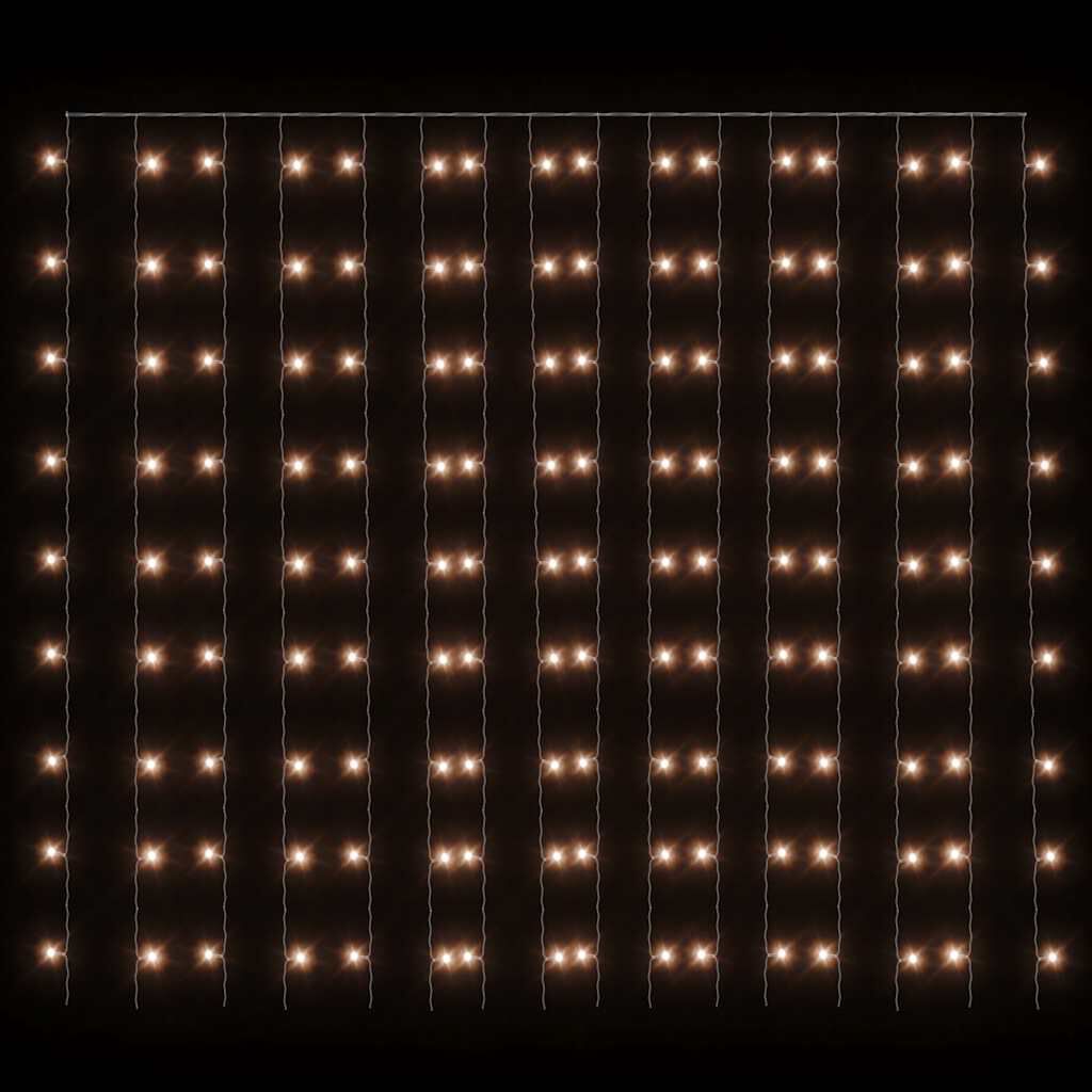 vidaXL Κουρτίνα LED Φωτάκια 300 LED Θερμό Λευκό 3 x 3 μ. 8 Λειτουργίες
