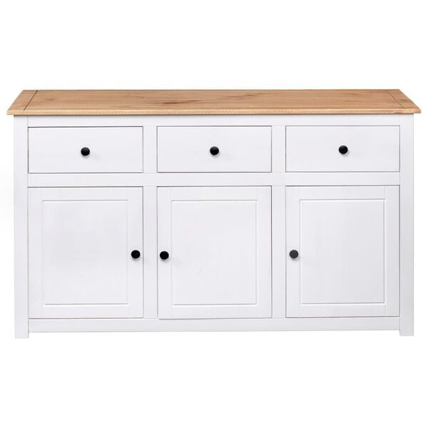 vidaXL Μπουφές Λευκός 135 x 40 x 80 εκ. από Ξύλο Πεύκου Σειρά Panama