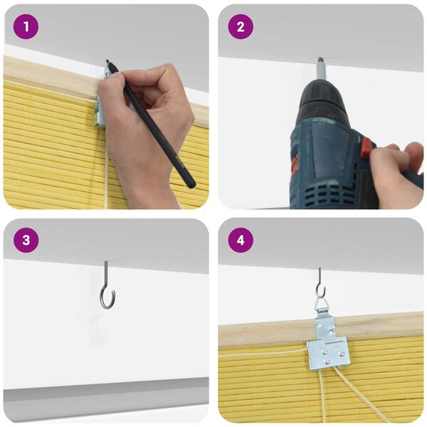vidaXL Ρολά και Σκίες Παραθύρων Κίτρινο 90 x 220 cm Μπαμπού