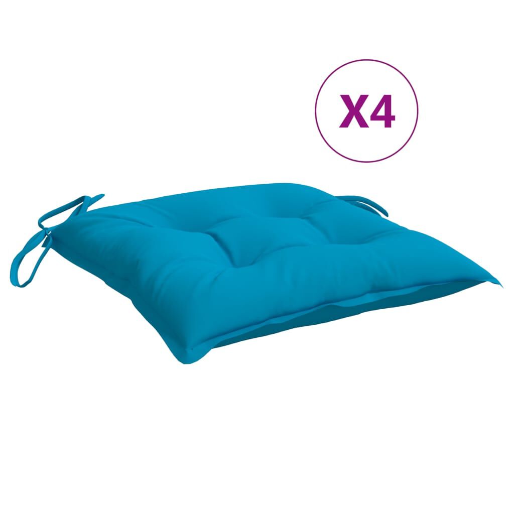 vidaXL Μαξιλάρια Καρέκλας 4 τεμ. Αν. Μπλε 40 x 40 x 7 εκ. Υφασμάτινα
