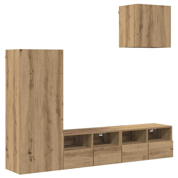 vidaXL &Mu;&omicron;&nu;ά&delta;&epsilon;&sigmaf; &Tau;&omicron;ί&chi;&omicron;&upsilon; &Tau;&eta;&lambda;&epsilon;ό&rho;&alpha;&sigma;&eta;&sigmaf; 4 pcs Artisan Oak &Epsilon;&pi;&epsilon;&xi;&epsilon;&rho;&gamma;&alpha;&sigma;&mu;έ&nu;&omicron; &xi;ύ&lambda;&omicron;
