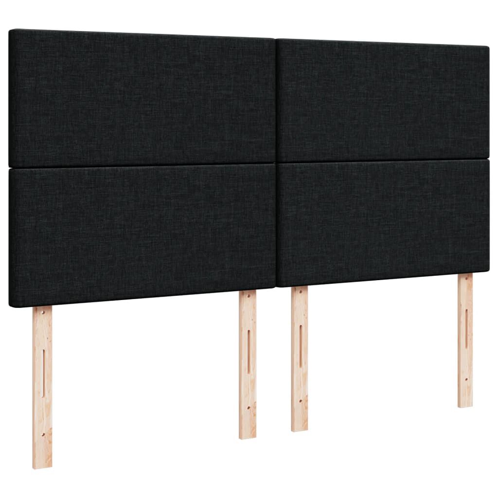 vidaXL Κρεβάτι Boxspring με Στρώμα Μαύρο 180x200 εκ. Υφασμάτινο