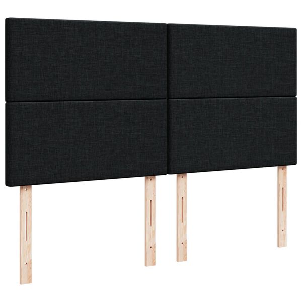 vidaXL Κρεβάτι Boxspring με Στρώμα Μαύρο 180x200 εκ. Υφασμάτινο