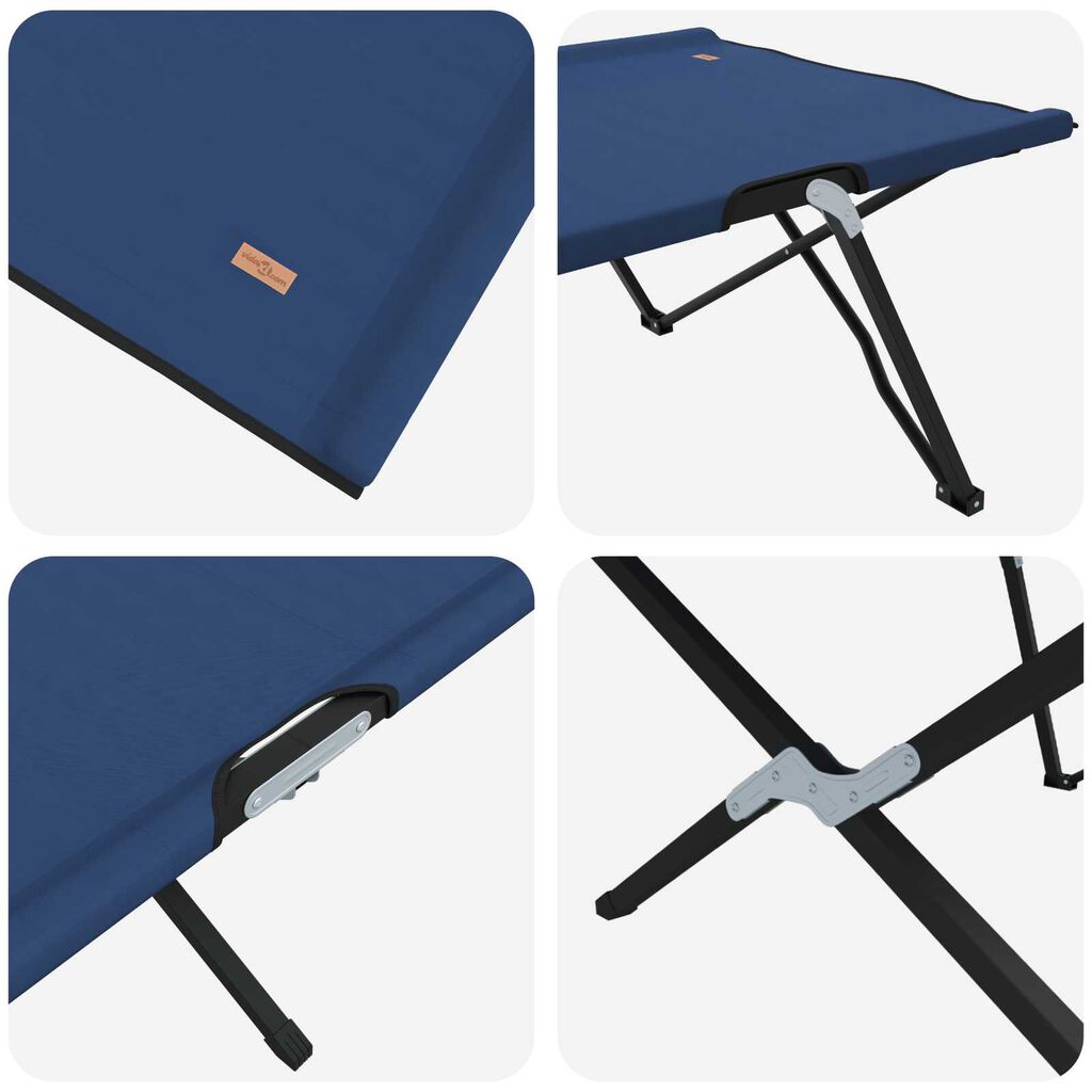 vidaXL Folding Sun Bed with Carry Bag Μπλε 600D Oxford Fabric