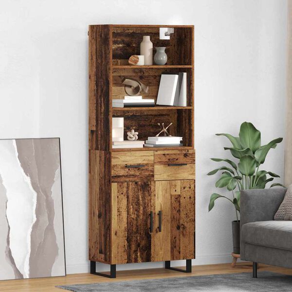 vidaXL Highboard &Pi;&alpha;&lambda;&iota;ό &xi;ύ&lambda;&omicron; 69,5 x 34 x 180 &epsilon;&kappa;. &Epsilon;&pi;&epsilon;&xi;&epsilon;&rho;&gamma;&alpha;&sigma;&mu;έ&nu;&omicron; &xi;ύ&lambda;&omicron;