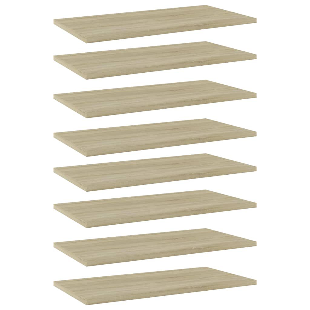 vidaXL Ράφια Βιβλιοθήκης 8 τεμ. Sonoma Δρυς 60x30x1,5 εκ. Μοριοσανίδα