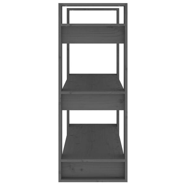 vidaXL Βιβλιοθήκη/Διαχωριστικό Χώρου Γκρι 80x35x91 εκ. Μασίφ Πεύκο