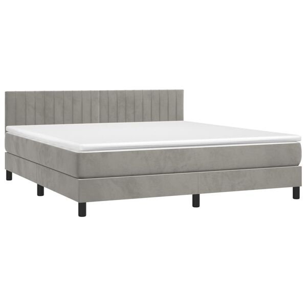 vidaXL &Kappa;&rho;&epsilon;&beta;ά&tau;&iota; Boxspring &mu;&epsilon; &Sigma;&tau;&rho;ώ&mu;&alpha; & LED &Alpha;&nu;.&Gamma;&kappa;&rho;&iota; 160x200 &epsilon;&kappa;. &Beta;&epsilon;&lambda;&omicron;ύ&delta;&iota;&nu;&omicron;